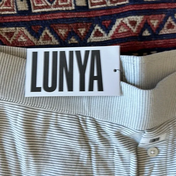 Lunya Cooldown Pima Pant, Tranquil White/Immersed Black xs - Picture 2 of 3